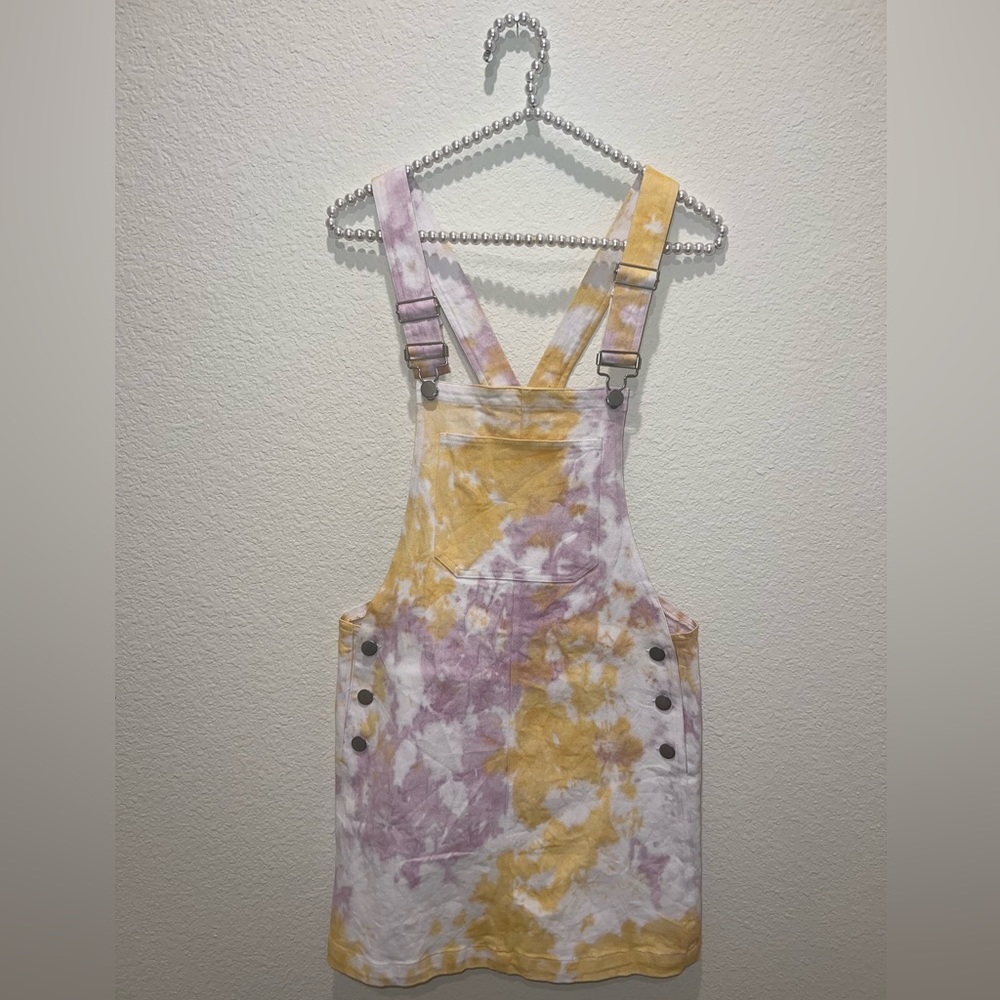 Blush Boutique denim tie dye overall dress